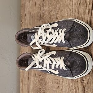 Vans Sk8 Hi Gray and White High-Top Sneakers